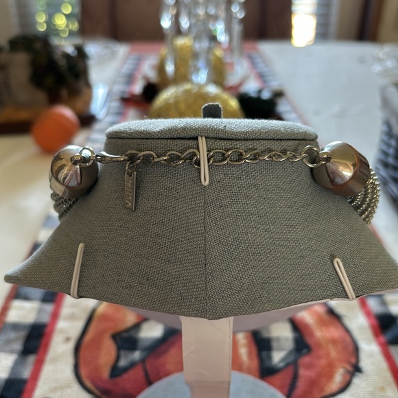 VINTAGE MIKA SIGNED CHUNKY SILVER BEAD MESH STATEMENT NECKLACE - Picture 2 of 5